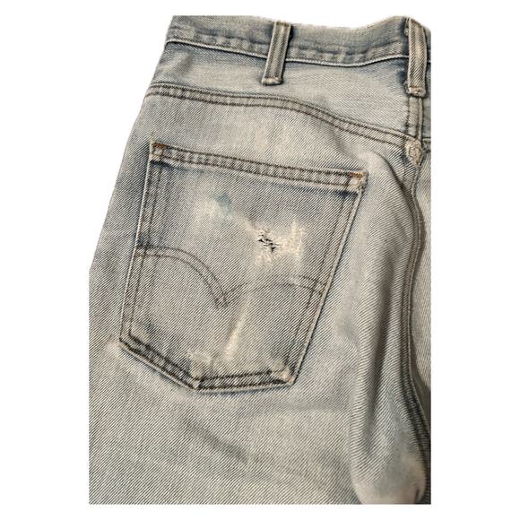 1970s Distressed Orange Tab Big E Levi’s Flared Jeans Talon / Women’s 29x29 * - Picture 4 of 5